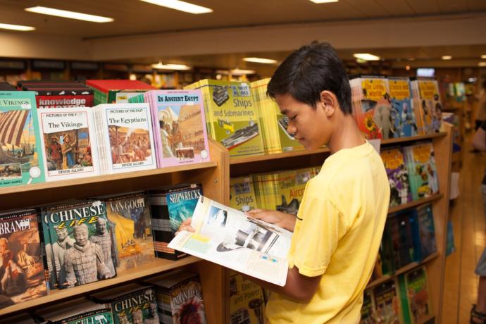Customer browsing bookfair